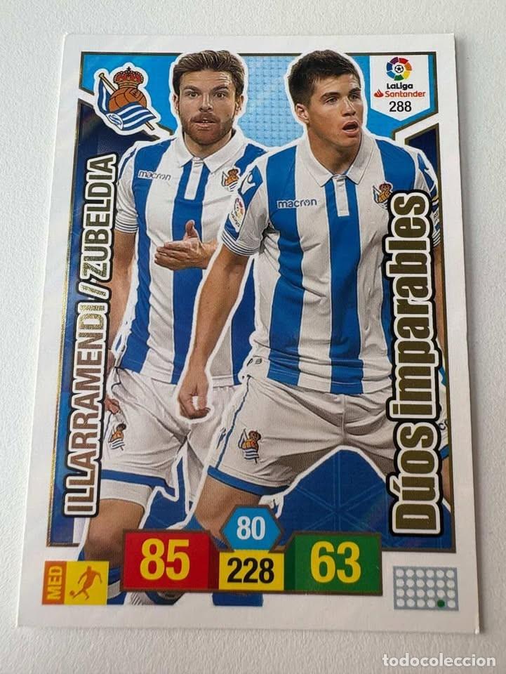 Cromos de f&uacute;tbol: Carta Illaramendi/Zubeldia D&uacute;os Imparables Real Sociedad 288 Adrenalyn 2018-19