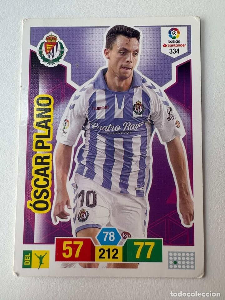 Cromos de f&uacute;tbol: Carta &Oacute;scar Plano Valladolid 334 Adrenalyn 2018-19