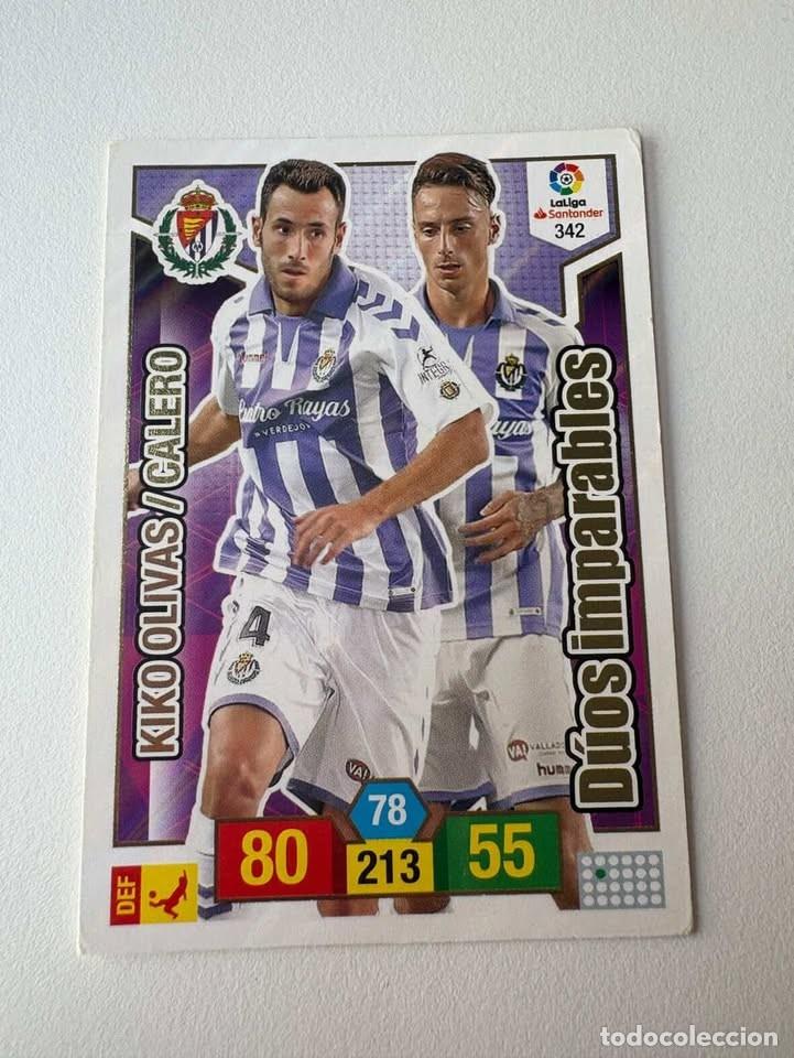 Cromos de f&uacute;tbol: Carta Kiko Olivas/Calero D&uacute;os Imparables Valladolid 342 Adrenalyn 2018-19