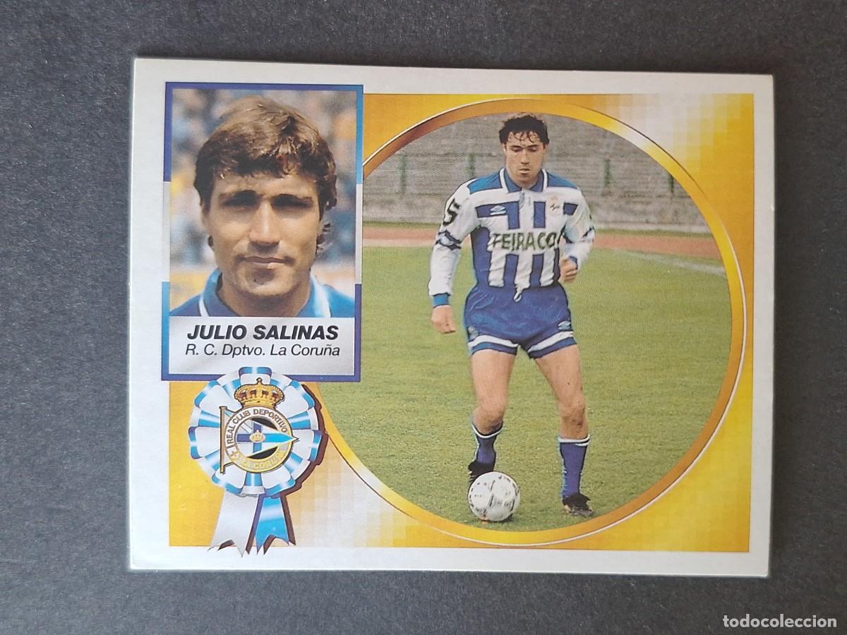 Cromos de f&uacute;tbol: L4 JULIO SALINAS VERSION DEPORTIVO CORU&Ntilde;A FICHAJE 7 LIGA ESTE 1994 1995 94 95 SIN PEGAR NUNCA PEGADO