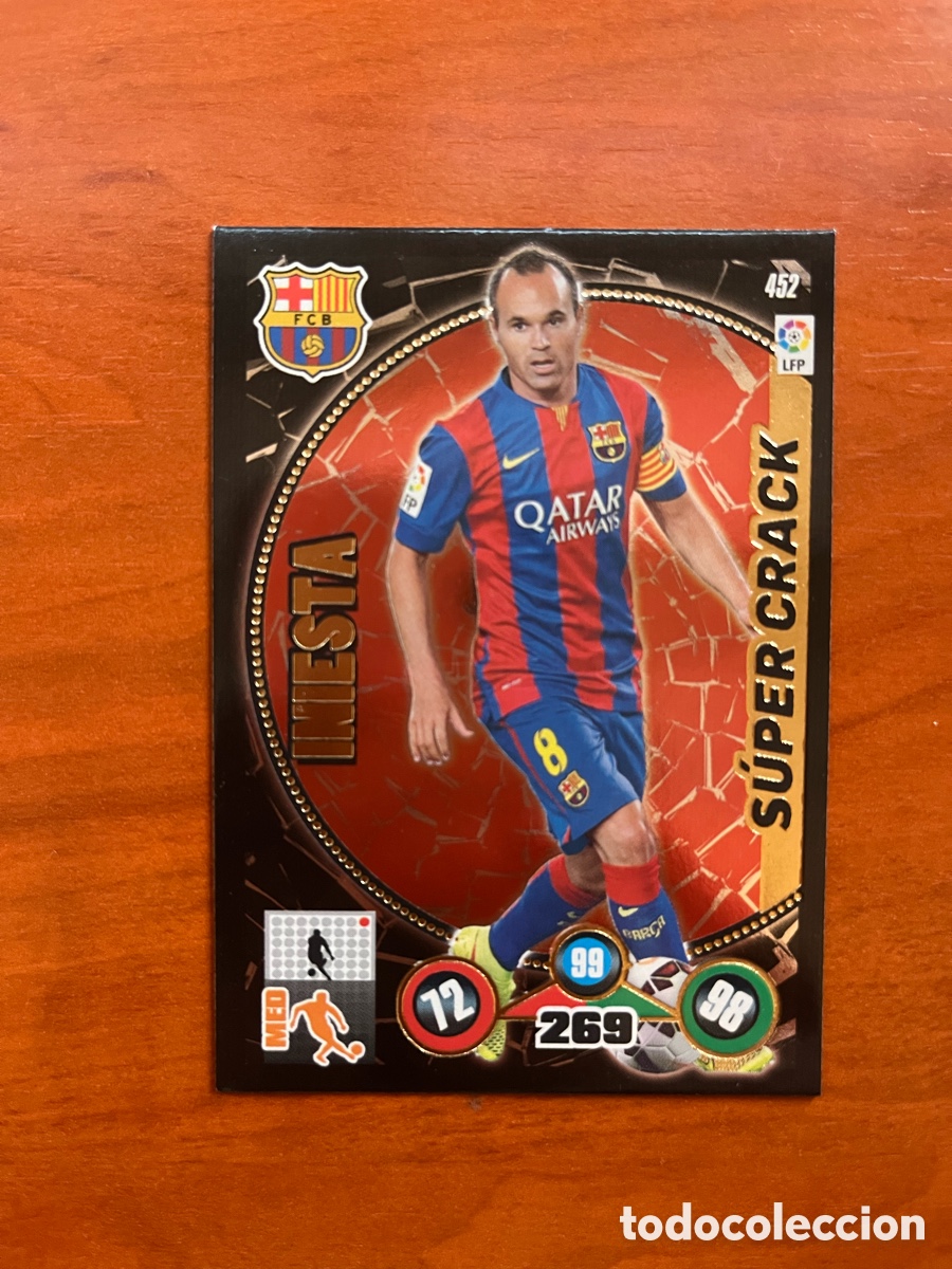 Cromos de f&uacute;tbol: #452 INIESTA BARCELONA S&Uacute;PER CRACK 14 15 SUPERCRACK ADRENALYN XL LIGA 2014 2015 PANINI