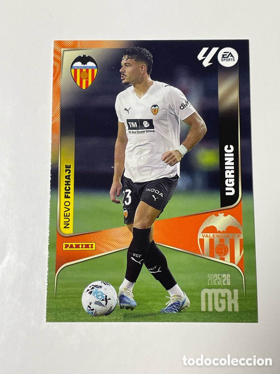 Cromos de f&uacute;tbol: Filip Ugrinic Valencia Panini Megacracks 2025/26 #470 nuevo fichaje.