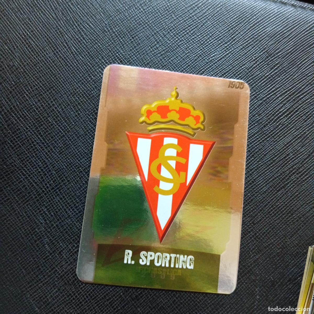 Cromos de f&uacute;tbol: 514 ESCUDO SPORTING GIJON MUNDICROMO QUIZ GAME 2008 2009 FUTBOL 08 09 - A211 PG68 PUNTAS REDONDAS