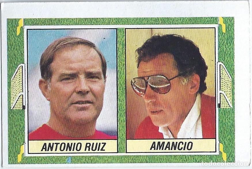 Cromos de f&uacute;tbol: Amancio y Antonio Ru&iacute;z - Entrenadores- Liga 84-85 ESTE. Nunca pegado