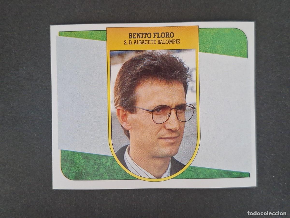 Cromos de f&uacute;tbol: L3 BENITO FLORO ENTRENADOR ALBACETE BALOMPIE LIGA ESTE 1991 1992 91 92 CARTON SIN PEGAR NUNCA PEGADO