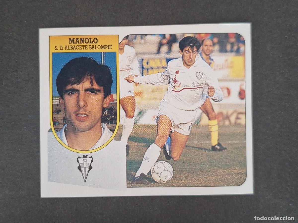 Cromos de f&uacute;tbol: L3 MANOLO ALBACETE BALOMPIE LIGA ESTE 1991 1992 91 92 CARTON SIN PEGAR NUNCA PEGADO