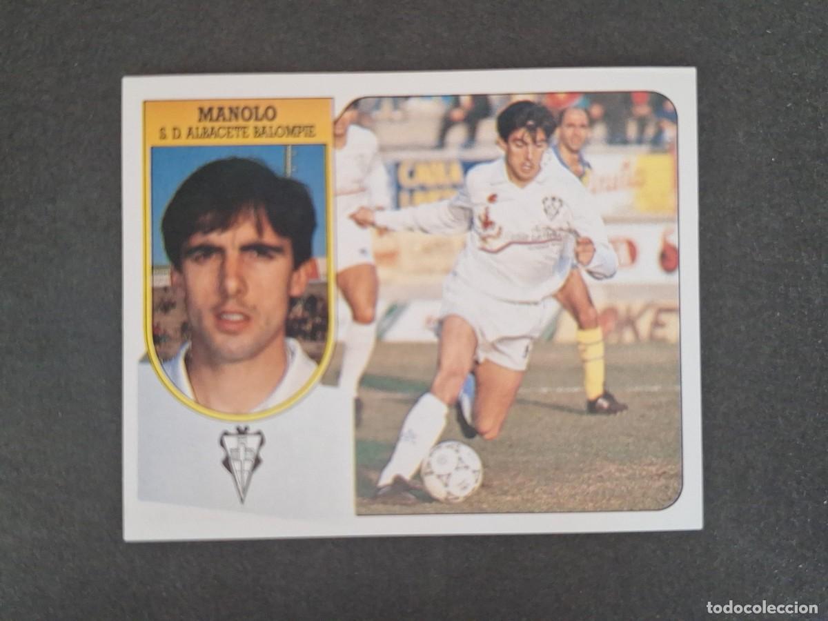 Cromos de f&uacute;tbol: L3 MANOLO ALBACETE BALOMPIE LIGA ESTE 1991 1992 91 92 CARTON SIN PEGAR NUNCA PEGADO