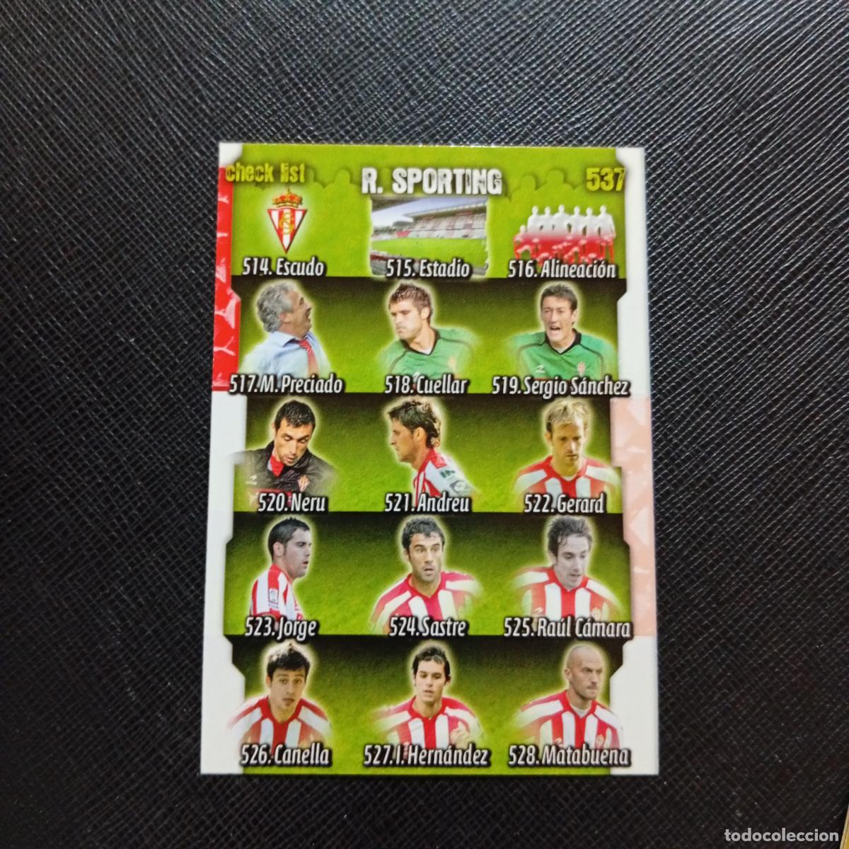 Cromos de f&uacute;tbol: 537 CHECK LIST SPORTING GIJON MUNDICROMO QUIZ GAME 2008 2009 FUTBOL 08 09 - A211 PG71