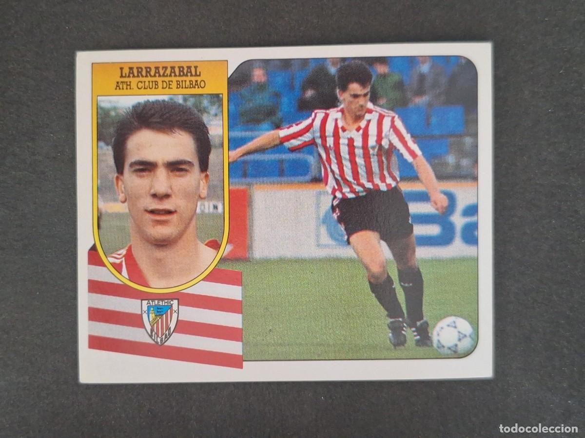 Cromos de f&uacute;tbol: L3 LARRAZABAL ATHLETIC DE BILBAO LIGA ESTE 1991 1992 91 92 CARTON SIN PEGAR NUNCA PEGADO