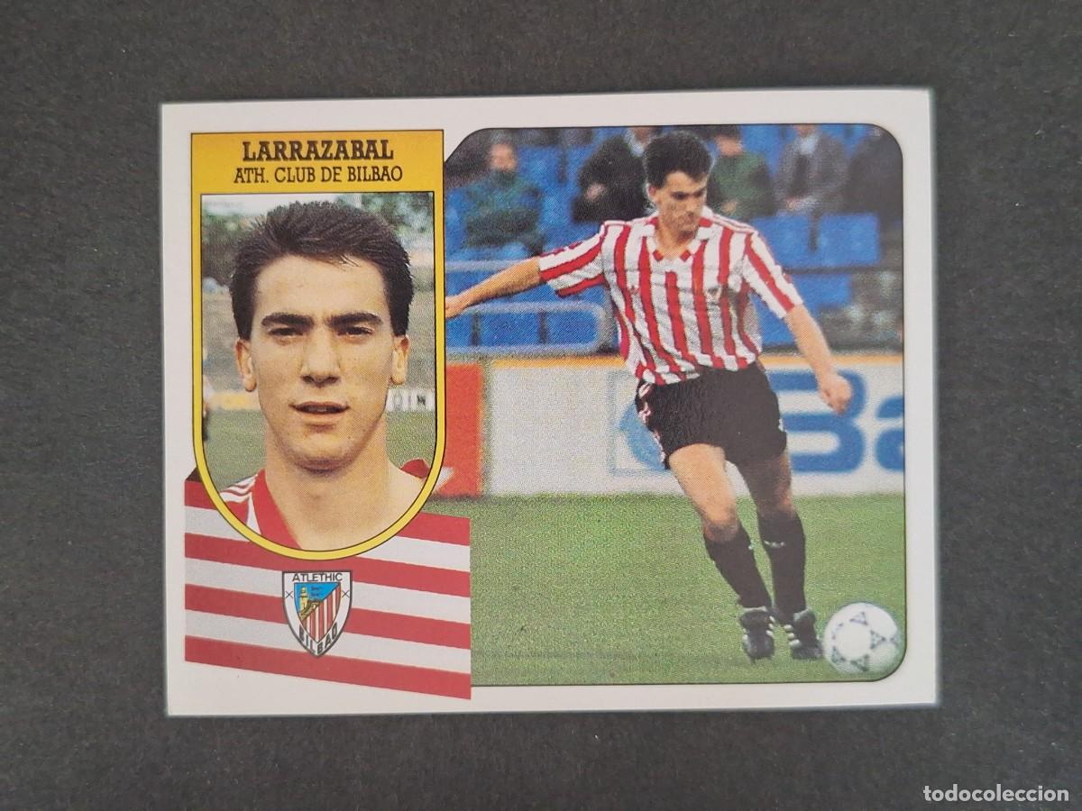 Cromos de f&uacute;tbol: L3 LARRAZABAL ATHLETIC DE BILBAO LIGA ESTE 1991 1992 91 92 CARTON SIN PEGAR NUNCA PEGADO