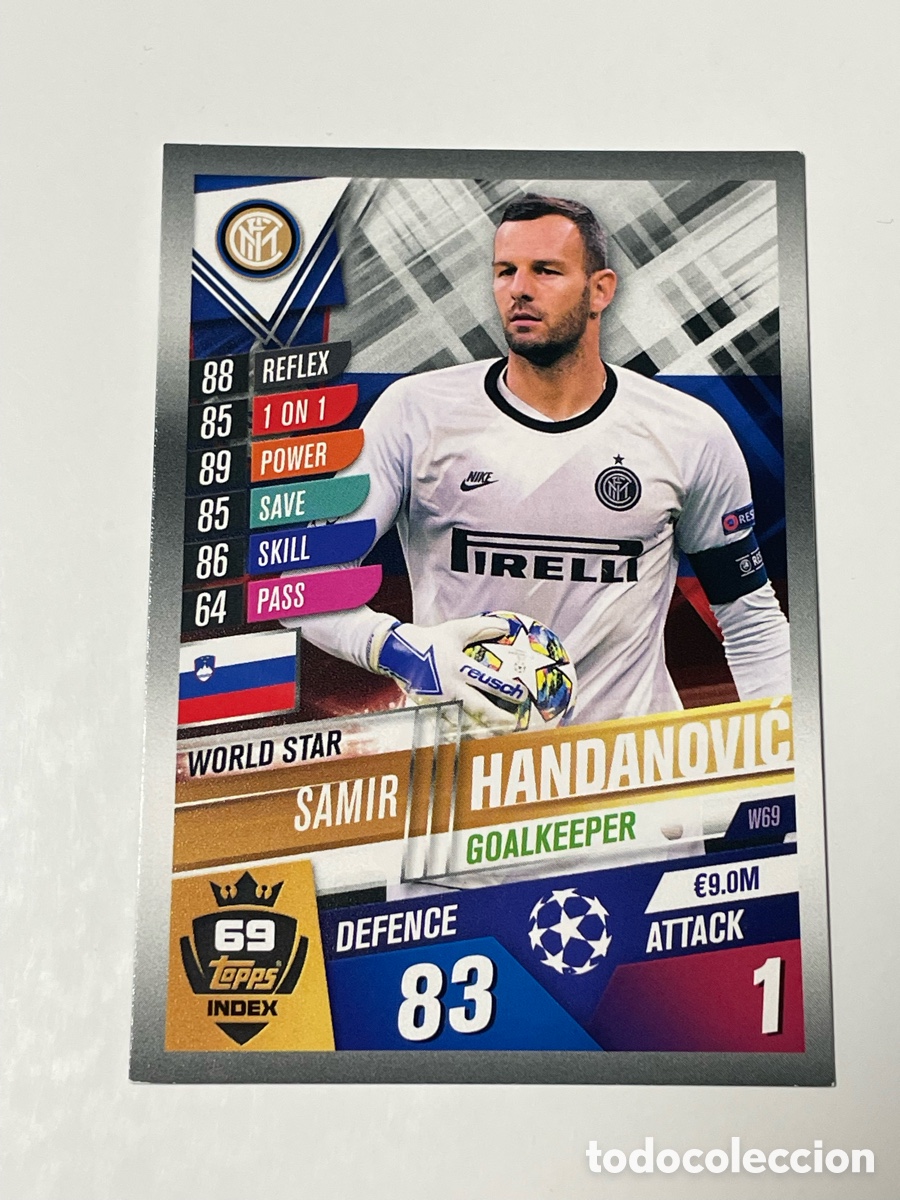 Cromos de f&uacute;tbol: Samir Handanovic Inter de Mil&aacute;n Topps Match Attax 2019/20 #W69