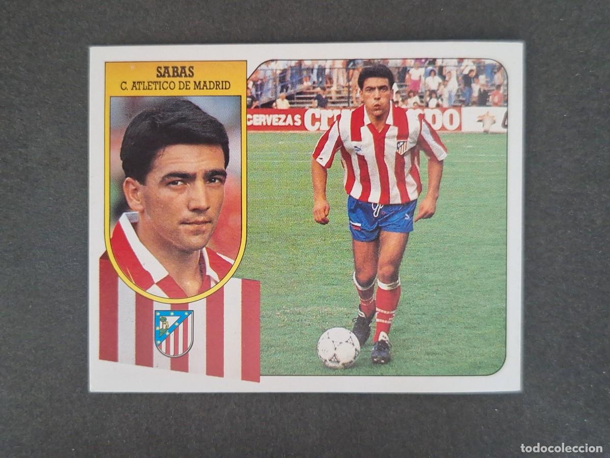 Cromos de f&uacute;tbol: L3 SABAS ATLETICO DE MADRID LIGA ESTE 1991 1992 91 92 CARTON SIN PEGAR NUNCA PEGADO