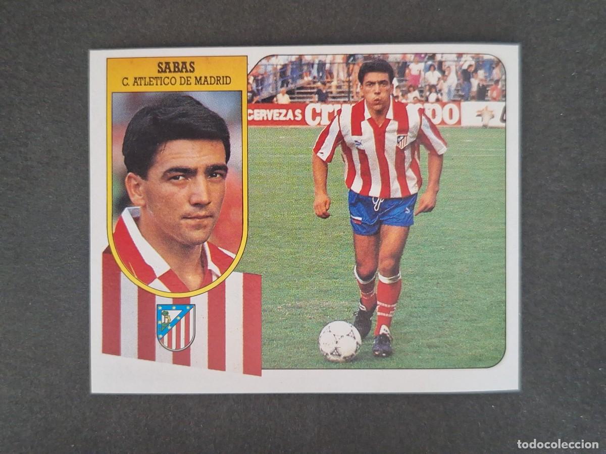Cromos de f&uacute;tbol: L3 SABAS ATLETICO DE MADRID LIGA ESTE 1991 1992 91 92 CARTON SIN PEGAR NUNCA PEGADO