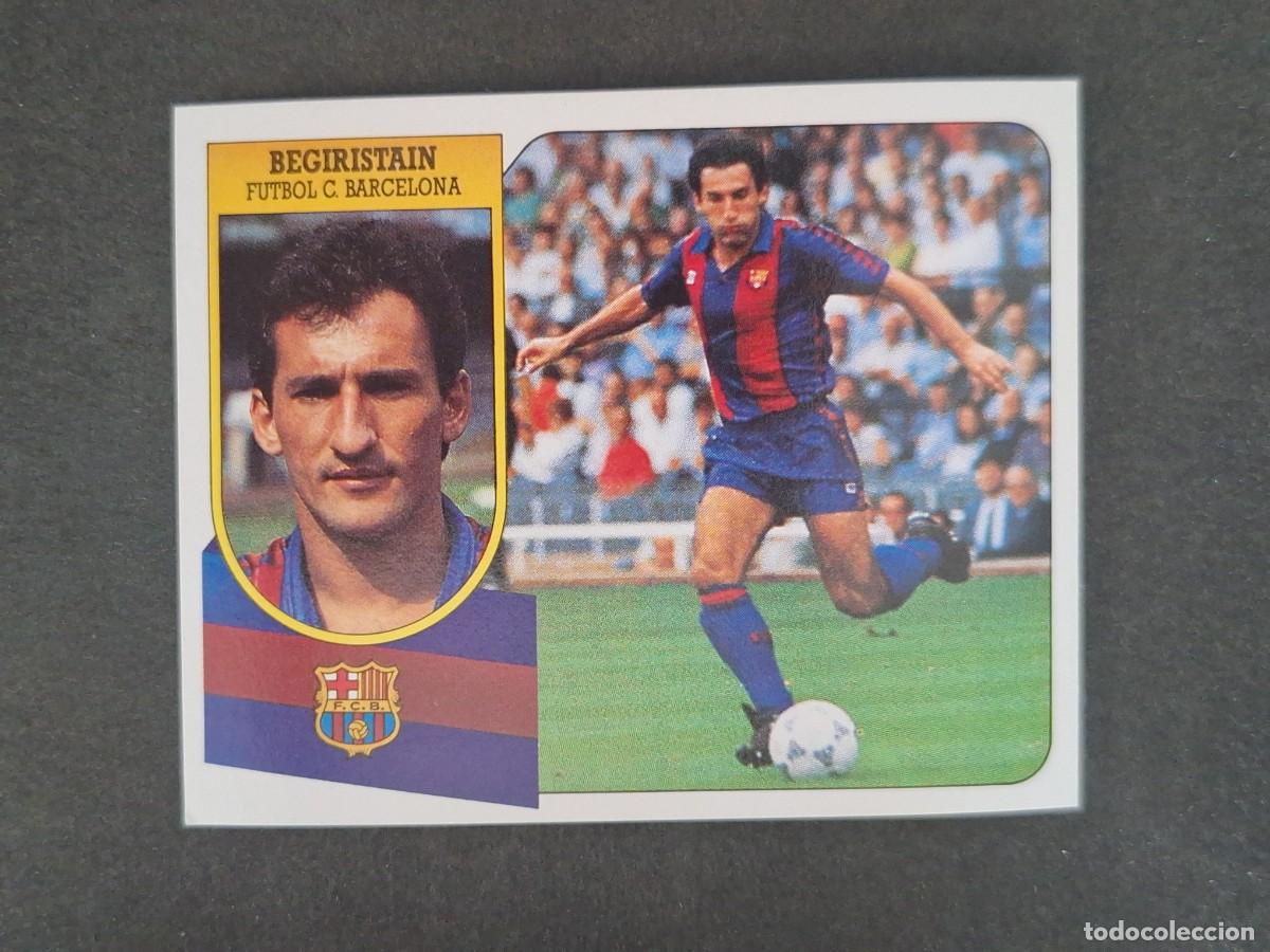 Cromos de f&uacute;tbol: L3 BEGIRISTAIN F. C. BARCELONA LIGA ESTE 1991 1992 91 92 CARTON SIN PEGAR NUNCA PEGADO