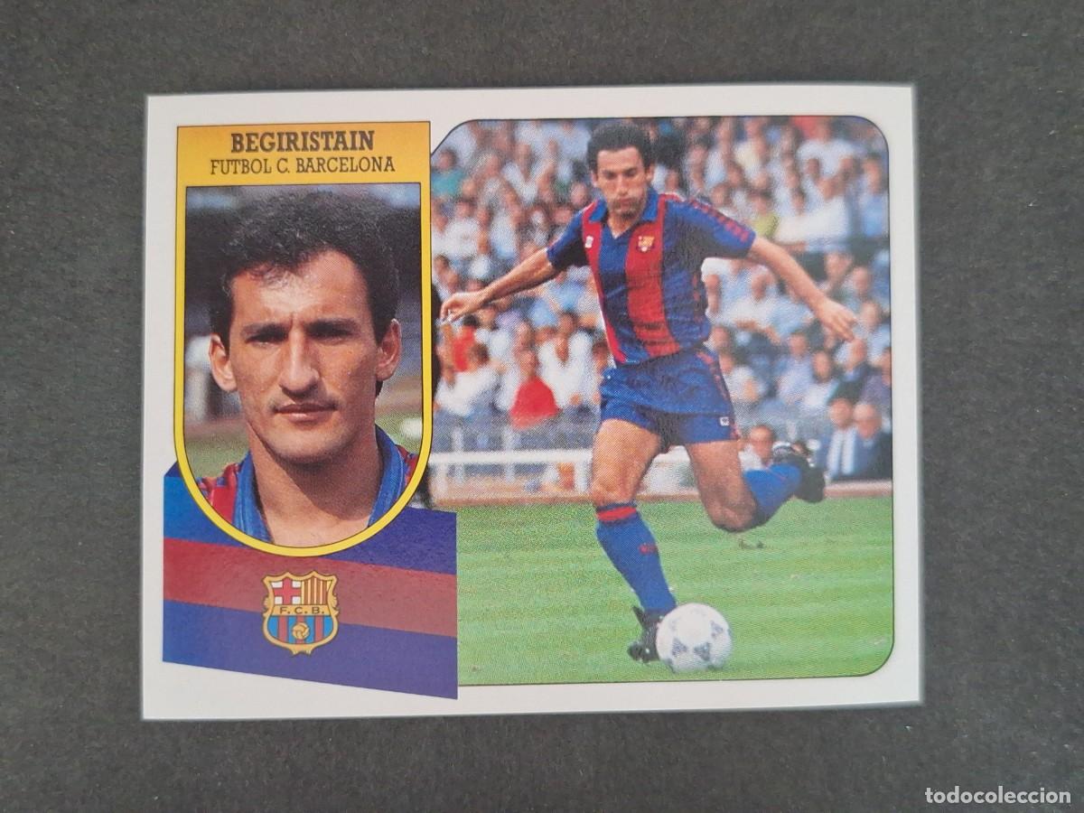 Cromos de f&uacute;tbol: L3 BEGIRISTAIN F. C. BARCELONA LIGA ESTE 1991 1992 91 92 CARTON SIN PEGAR NUNCA PEGADO