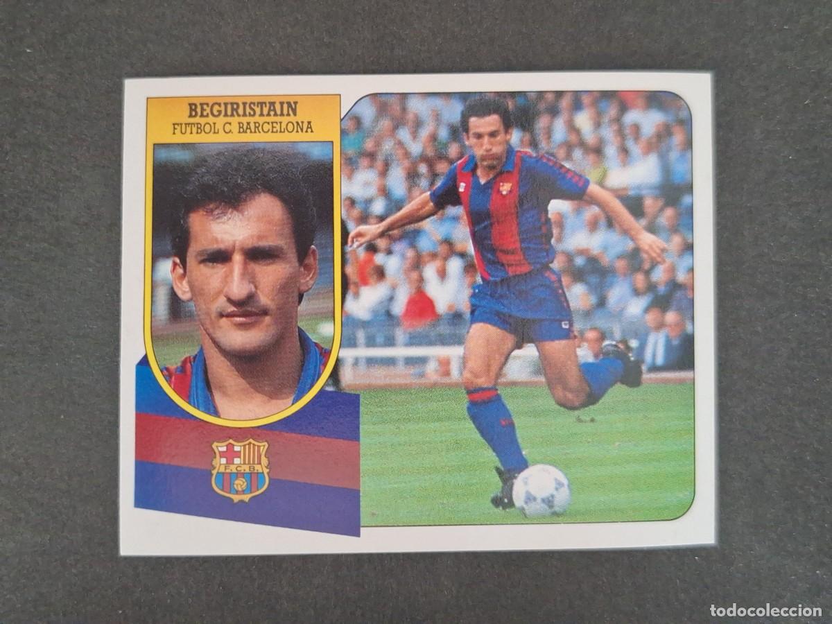Cromos de f&uacute;tbol: L3 BEGIRISTAIN F. C. BARCELONA LIGA ESTE 1991 1992 91 92 CARTON SIN PEGAR NUNCA PEGADO