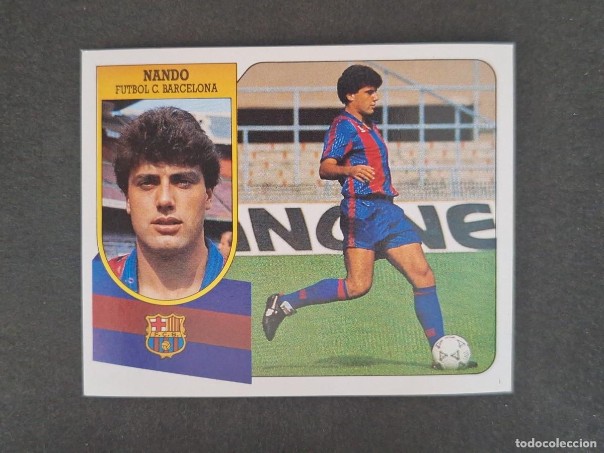 Cromos de f&uacute;tbol: L3 NANDO F. C. BARCELONA LIGA ESTE 1991 1992 91 92 CARTON SIN PEGAR NUNCA PEGADO