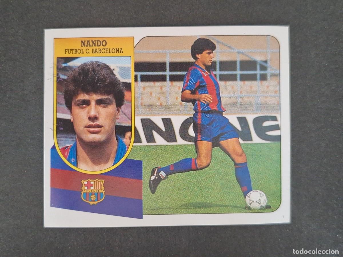 Cromos de f&uacute;tbol: L3 NANDO F. C. BARCELONA LIGA ESTE 1991 1992 91 92 CARTON SIN PEGAR NUNCA PEGADO