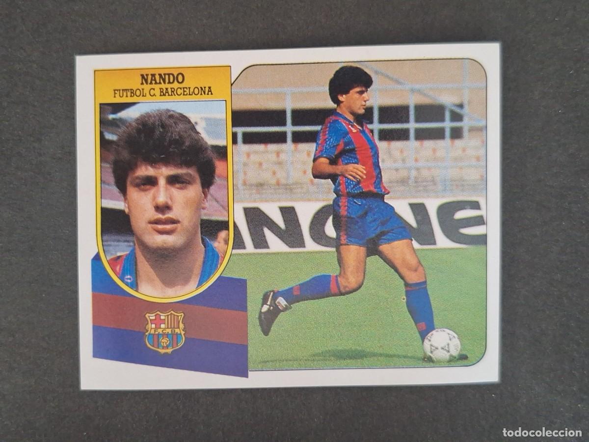 Cromos de f&uacute;tbol: L3 NANDO F. C. BARCELONA LIGA ESTE 1991 1992 91 92 CARTON SIN PEGAR NUNCA PEGADO