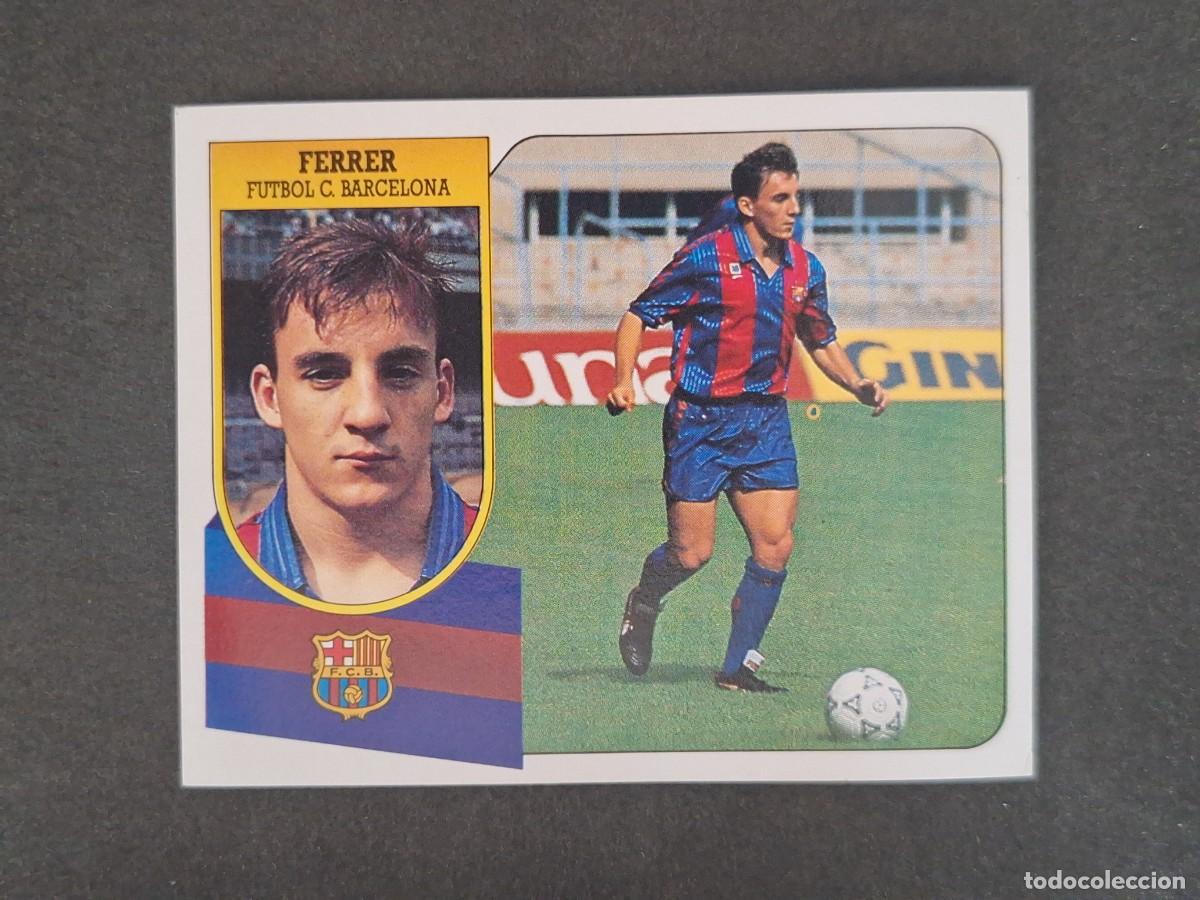 Cromos de f&uacute;tbol: L3 FERRER F. C. BARCELONA LIGA ESTE 1991 1992 91 92 CARTON SIN PEGAR NUNCA PEGADO