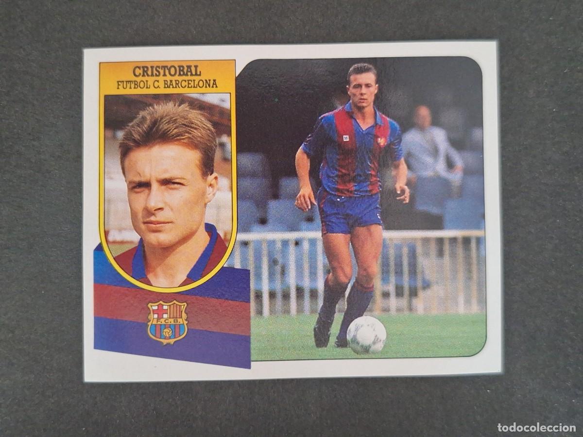 Cromos de f&uacute;tbol: L3 CRISTOBAL F. C. BARCELONA LIGA ESTE 1991 1992 91 92 CARTON SIN PEGAR NUNCA PEGADO