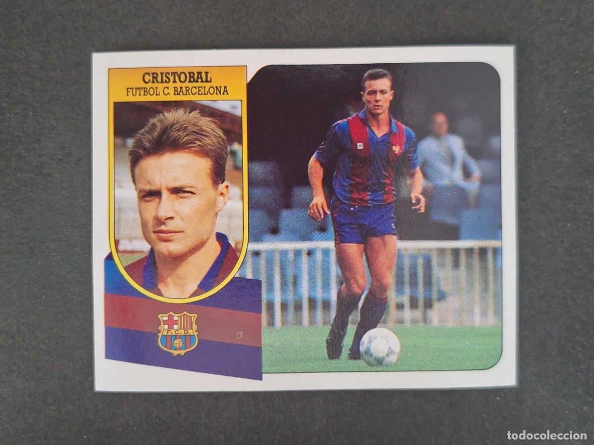Cromos de f&uacute;tbol: L3 CRISTOBAL F. C. BARCELONA LIGA ESTE 1991 1992 91 92 CARTON SIN PEGAR NUNCA PEGADO