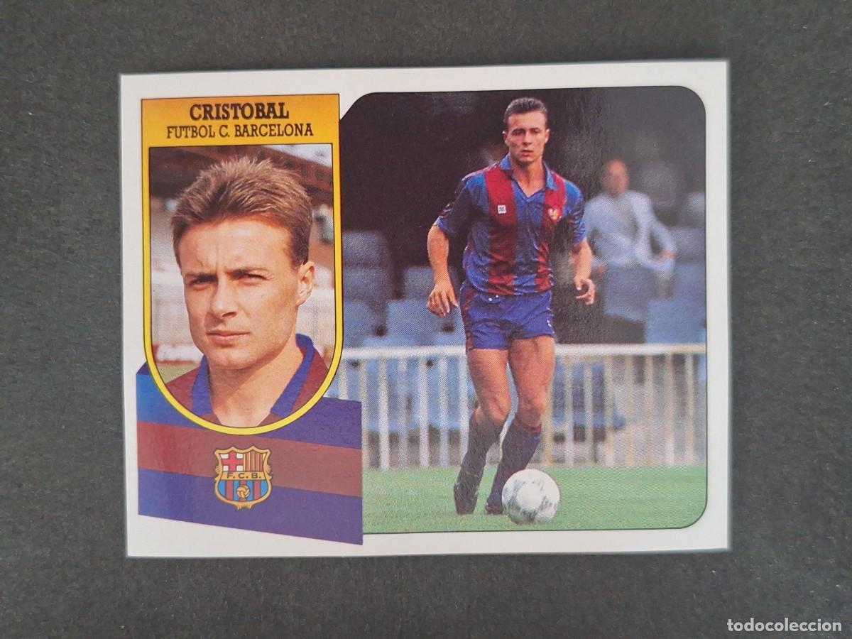 Cromos de f&uacute;tbol: L3 CRISTOBAL F. C. BARCELONA LIGA ESTE 1991 1992 91 92 CARTON SIN PEGAR NUNCA PEGADO