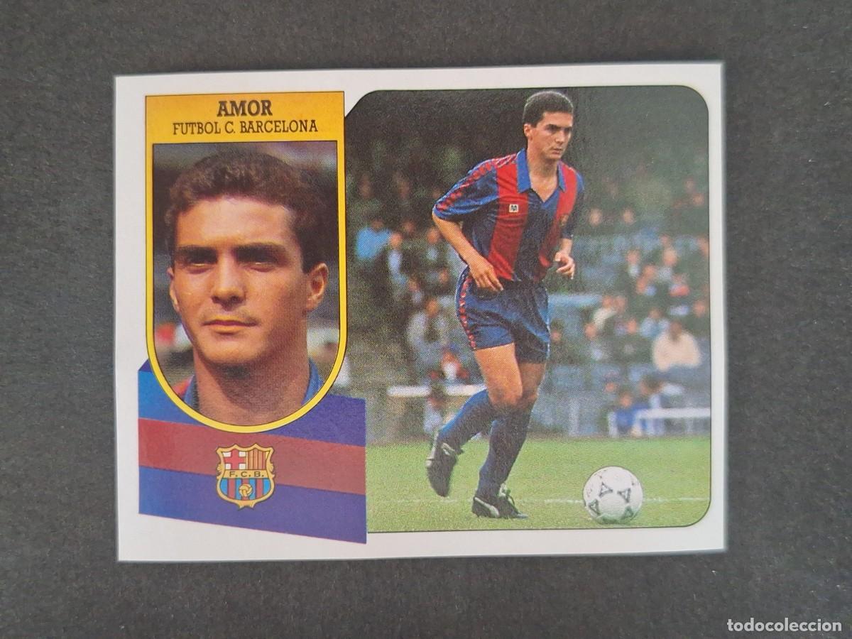 Cromos de f&uacute;tbol: L3 AMOR F. C. BARCELONA LIGA ESTE 1991 1992 91 92 CARTON SIN PEGAR NUNCA PEGADO
