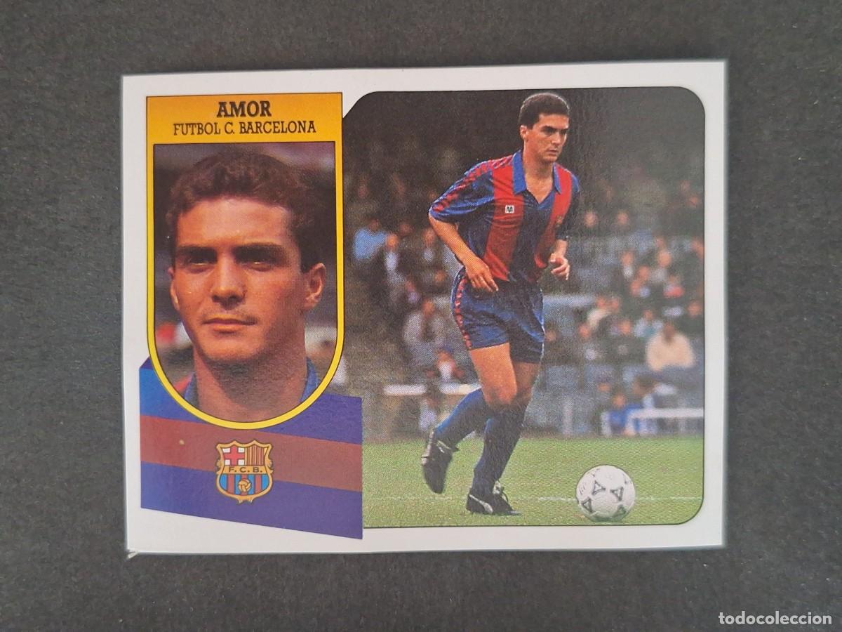 Cromos de f&uacute;tbol: L3 AMOR F. C. BARCELONA LIGA ESTE 1991 1992 91 92 CARTON SIN PEGAR NUNCA PEGADO