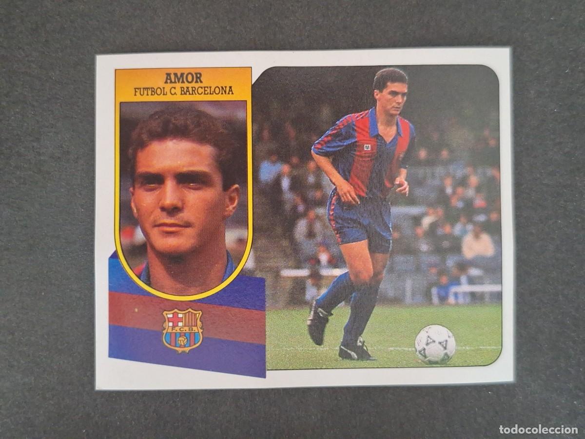 Cromos de f&uacute;tbol: L3 AMOR F. C. BARCELONA LIGA ESTE 1991 1992 91 92 CARTON SIN PEGAR NUNCA PEGADO