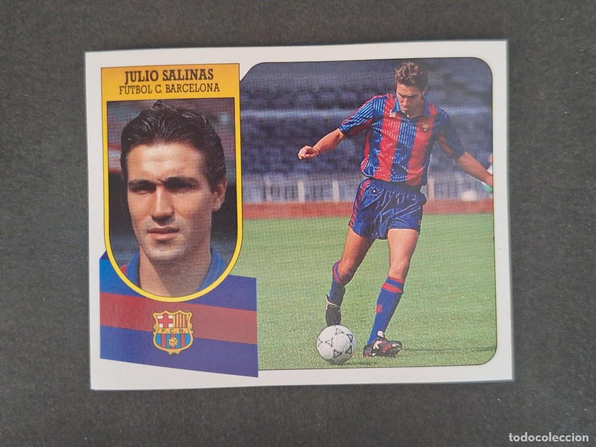Cromos de f&uacute;tbol: L3 JULIO SALINAS F. C. BARCELONA LIGA ESTE 1991 1992 91 92 CARTON SIN PEGAR NUNCA PEGADO