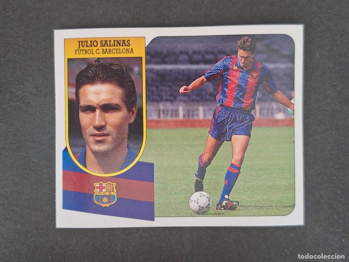 Cromos de f&uacute;tbol: L3 JULIO SALINAS F. C. BARCELONA LIGA ESTE 1991 1992 91 92 CARTON SIN PEGAR NUNCA PEGADO