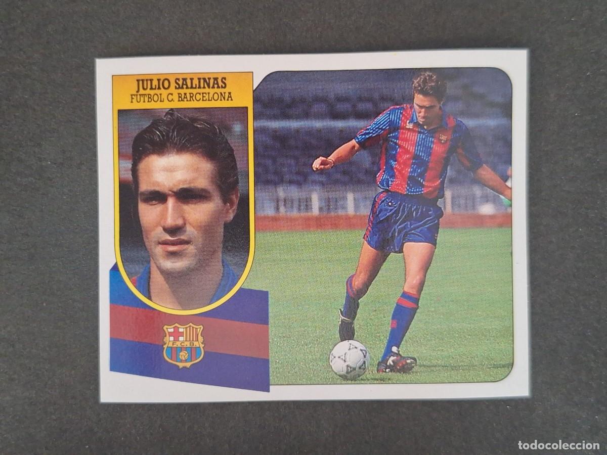 Cromos de f&uacute;tbol: L3 JULIO SALINAS F. C. BARCELONA LIGA ESTE 1991 1992 91 92 CARTON SIN PEGAR NUNCA PEGADO