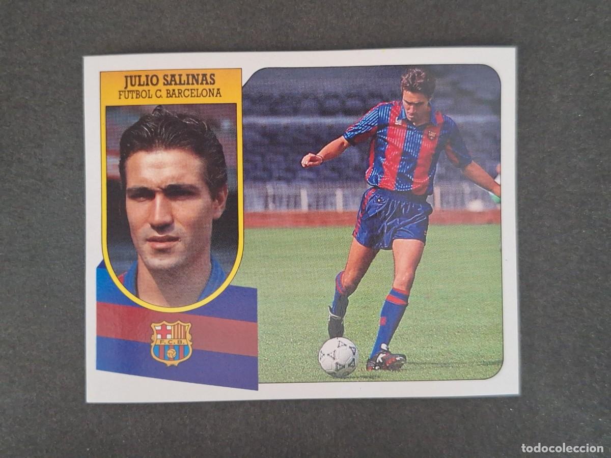Cromos de f&uacute;tbol: L3 JULIO SALINAS F. C. BARCELONA LIGA ESTE 1991 1992 91 92 CARTON SIN PEGAR NUNCA PEGADO