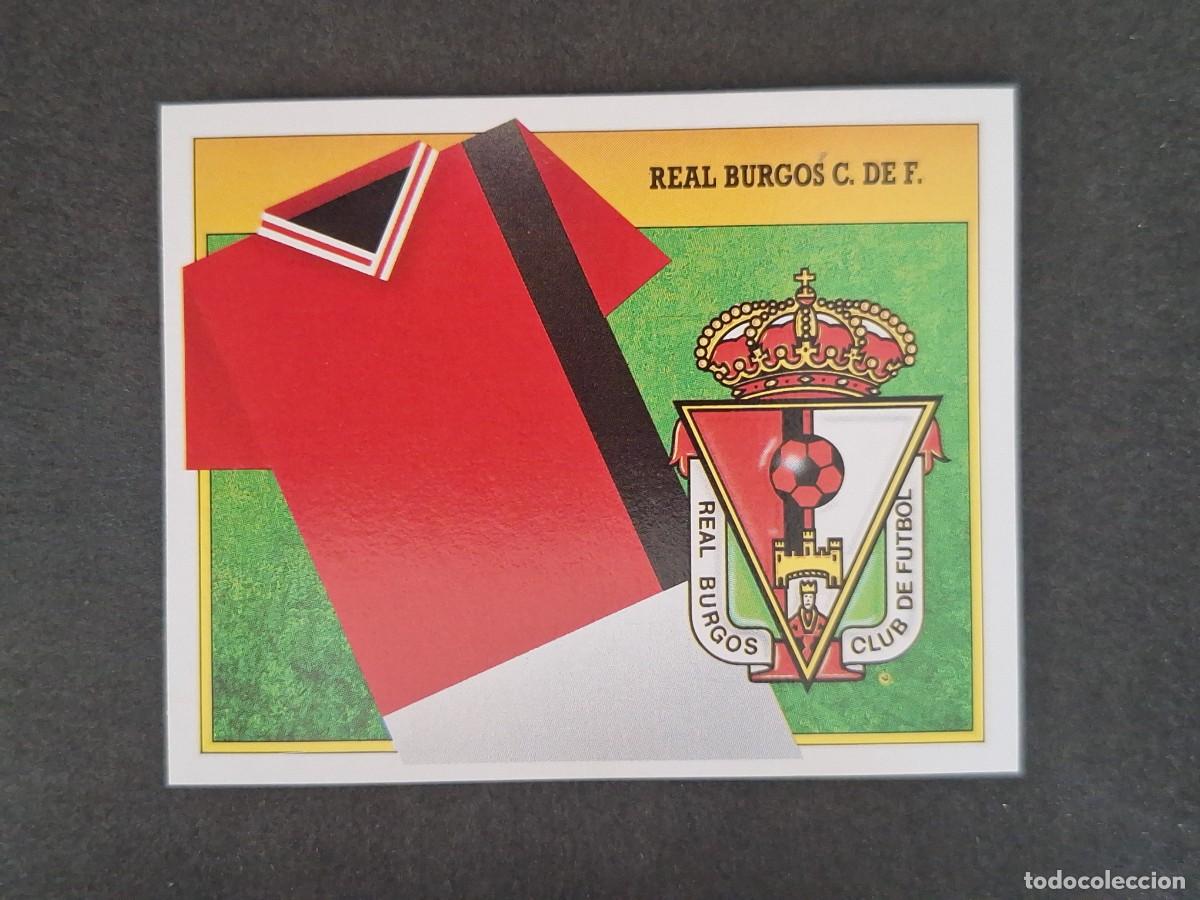 Cromos de f&uacute;tbol: L3 ESCUDO BURGOS C. F. LIGA ESTE 1991 1992 91 92 CARTON SIN PEGAR NUNCA PEGADO