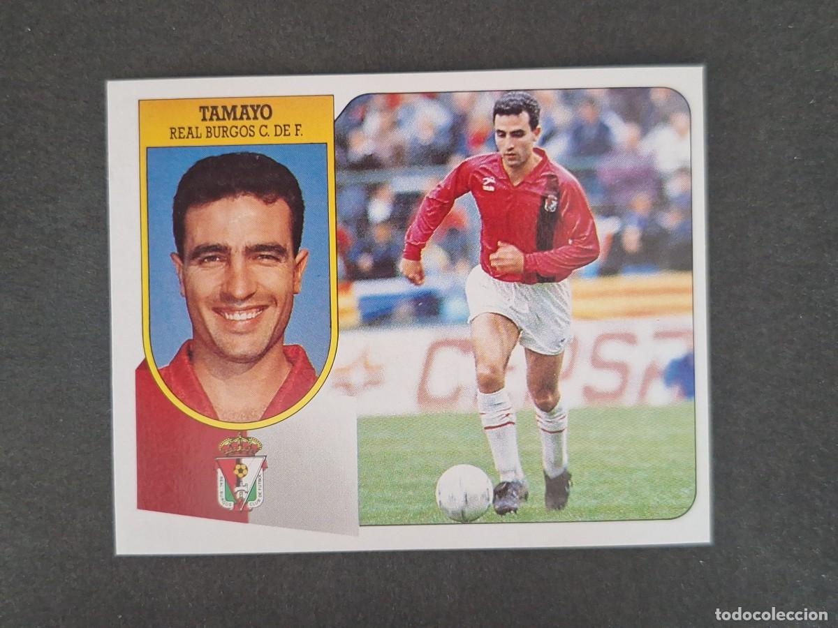 Cromos de f&uacute;tbol: L3 TAMAYO BURGOS C. F. LIGA ESTE 1991 1992 91 92 CARTON SIN PEGAR NUNCA PEGADO