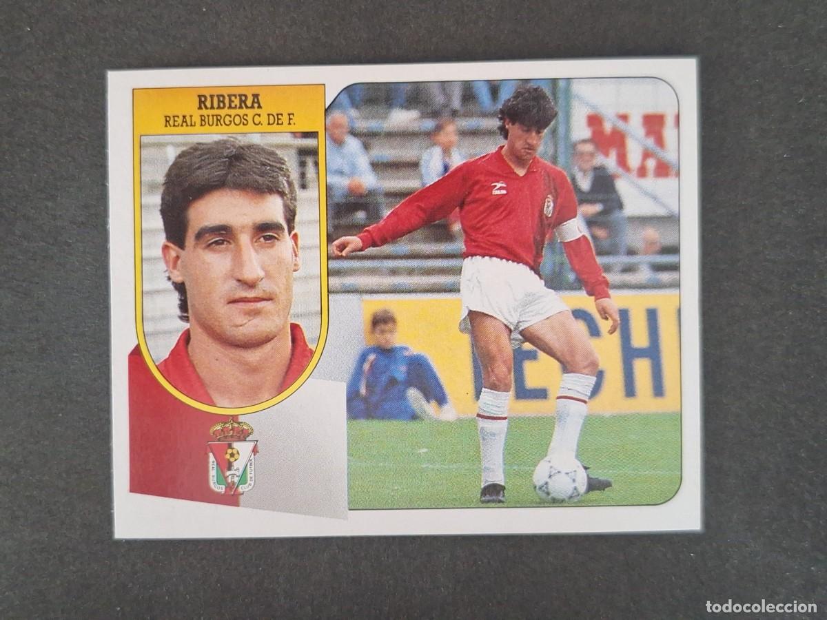 Cromos de f&uacute;tbol: L3 RIBERA BURGOS C. F. LIGA ESTE 1991 1992 91 92 CARTON SIN PEGAR NUNCA PEGADO
