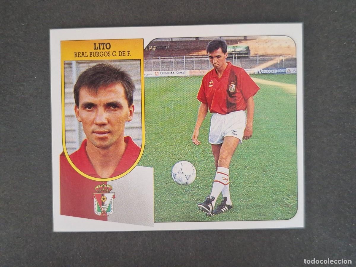 Cromos de f&uacute;tbol: L3 LITO BURGOS C. F. LIGA ESTE 1991 1992 91 92 CARTON SIN PEGAR NUNCA PEGADO
