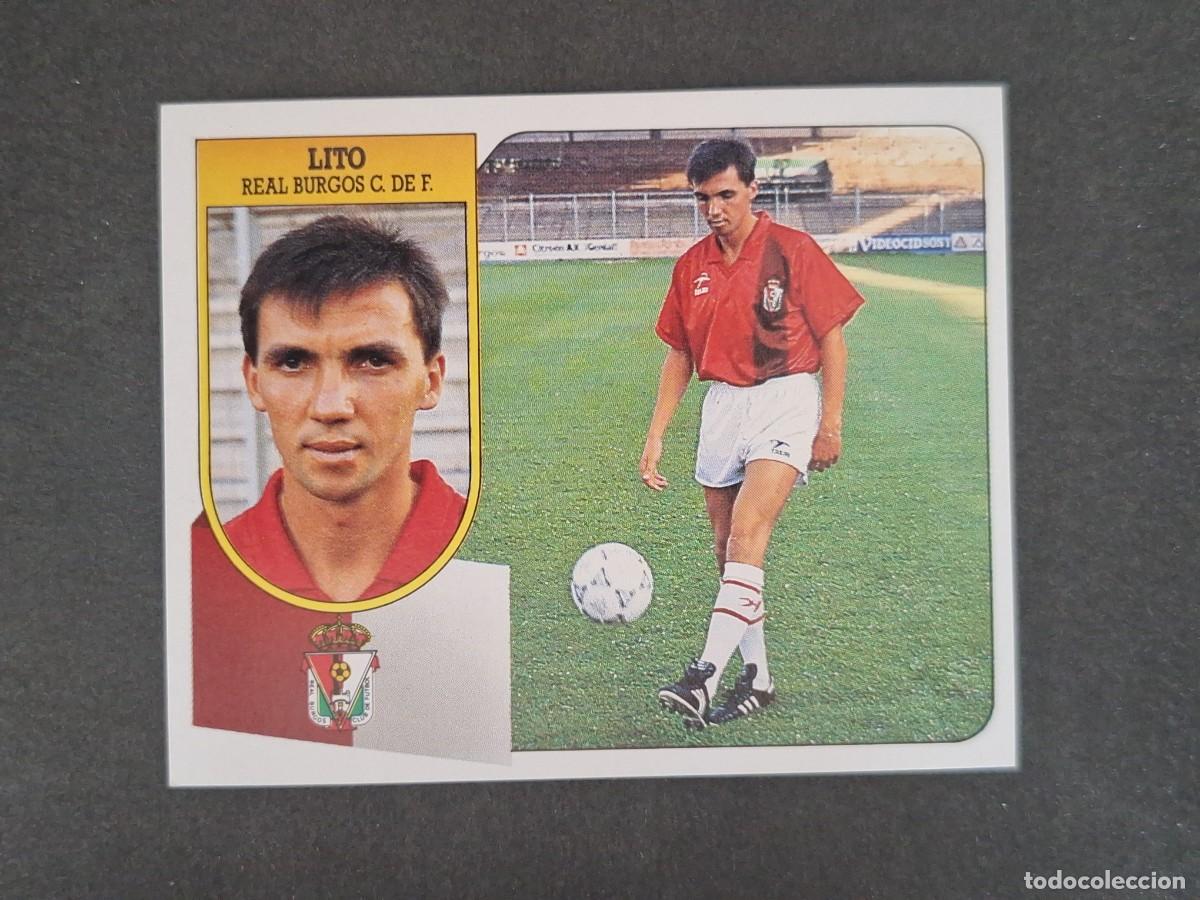 Cromos de f&uacute;tbol: L3 LITO BURGOS C. F. LIGA ESTE 1991 1992 91 92 CARTON SIN PEGAR NUNCA PEGADO