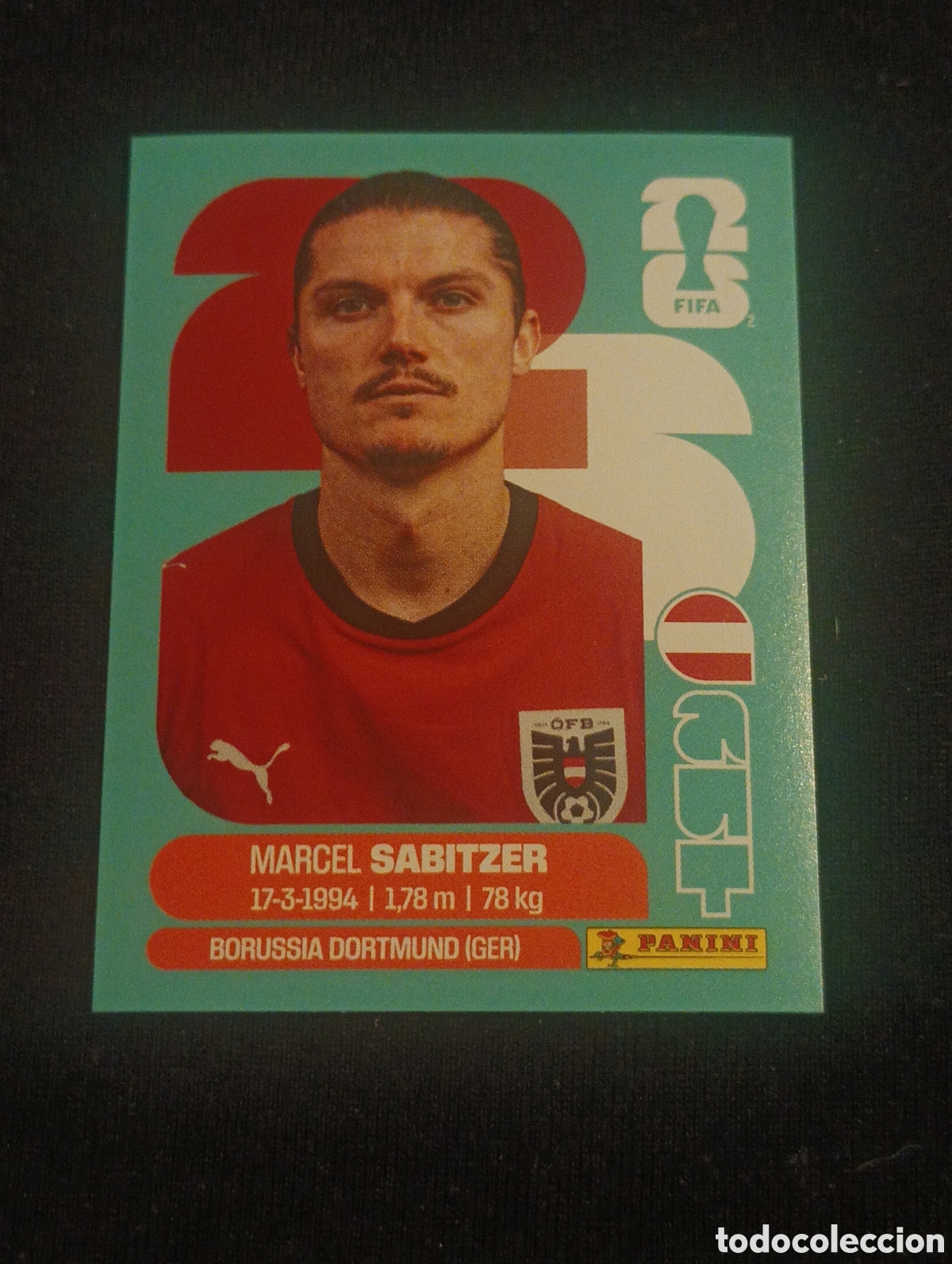 Cromos de f&uacute;tbol: mundial panini 2026 Marcel sabitzer