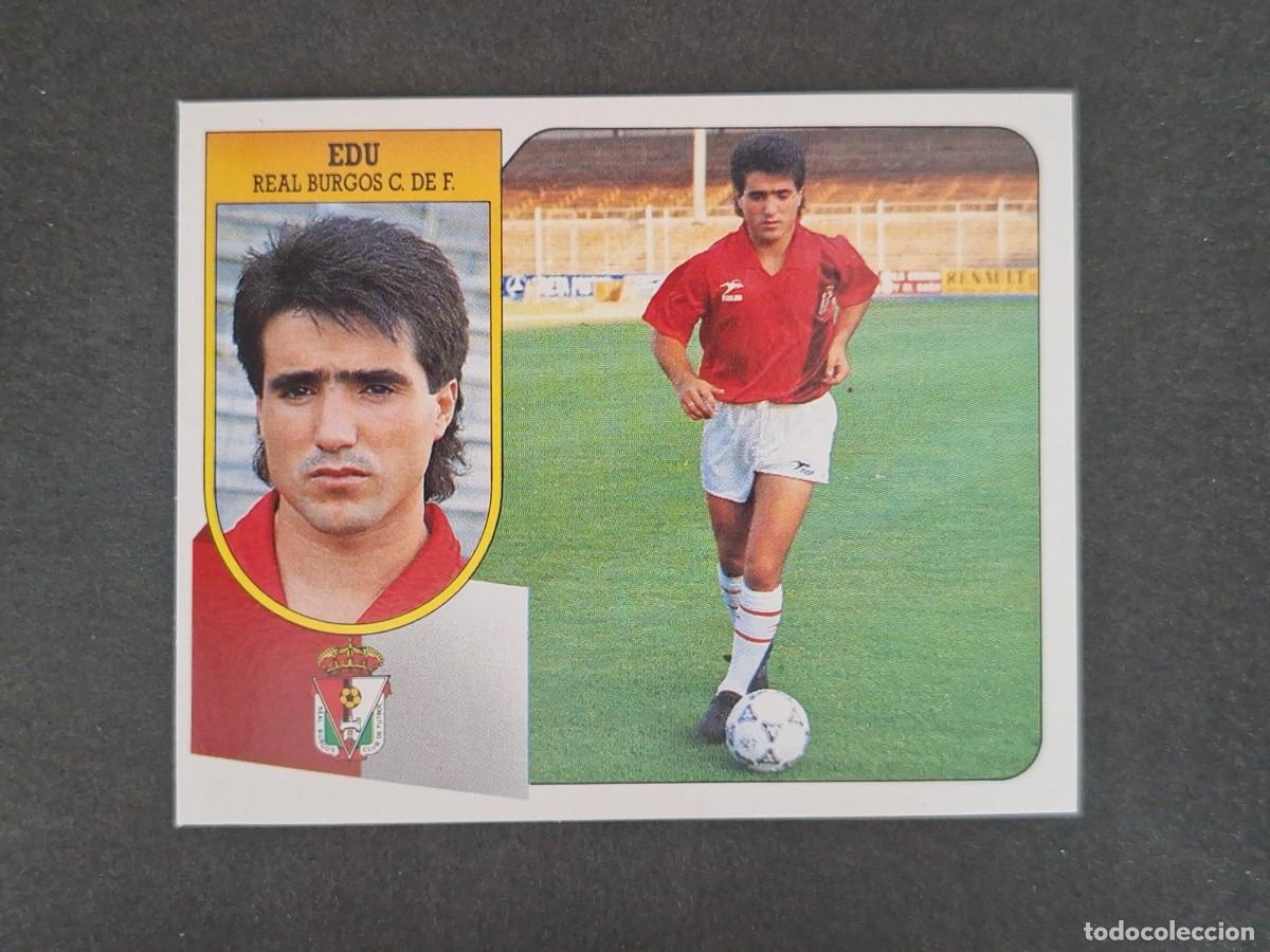 Cromos de f&uacute;tbol: L3 EDU BURGOS C. F. LIGA ESTE 1991 1992 91 92 CARTON SIN PEGAR NUNCA PEGADO