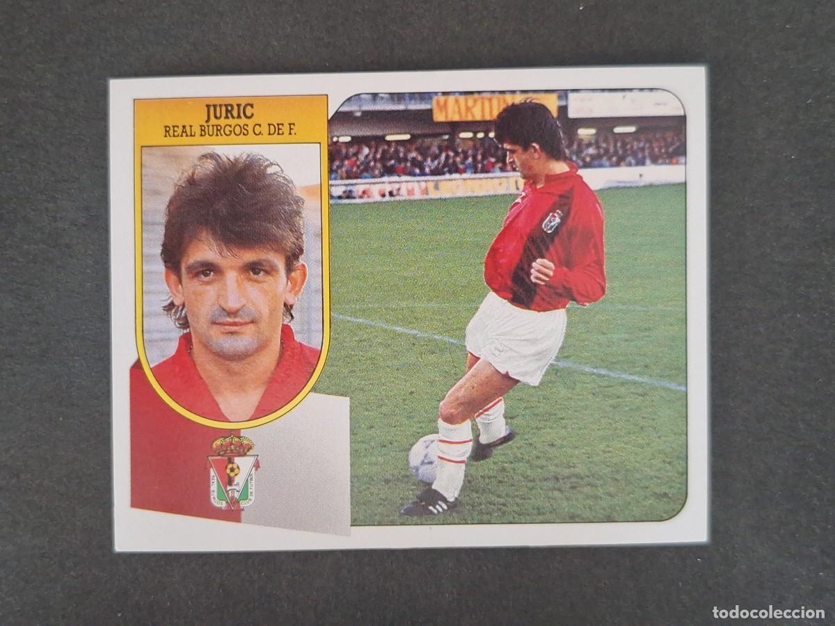 Cromos de f&uacute;tbol: L3 JURIC BURGOS C. F. LIGA ESTE 1991 1992 91 92 CARTON SIN PEGAR NUNCA PEGADO