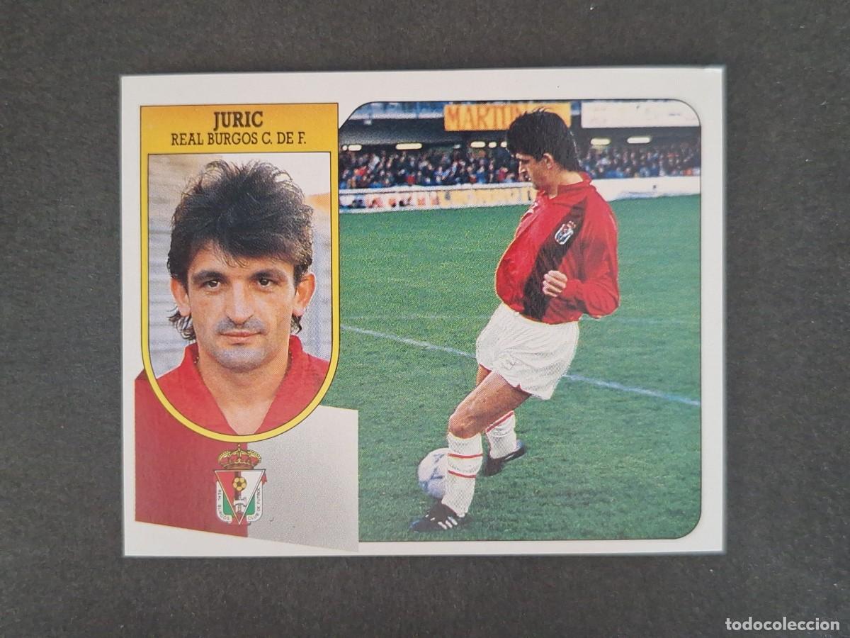Cromos de f&uacute;tbol: L3 JURIC BURGOS C. F. LIGA ESTE 1991 1992 91 92 CARTON SIN PEGAR NUNCA PEGADO