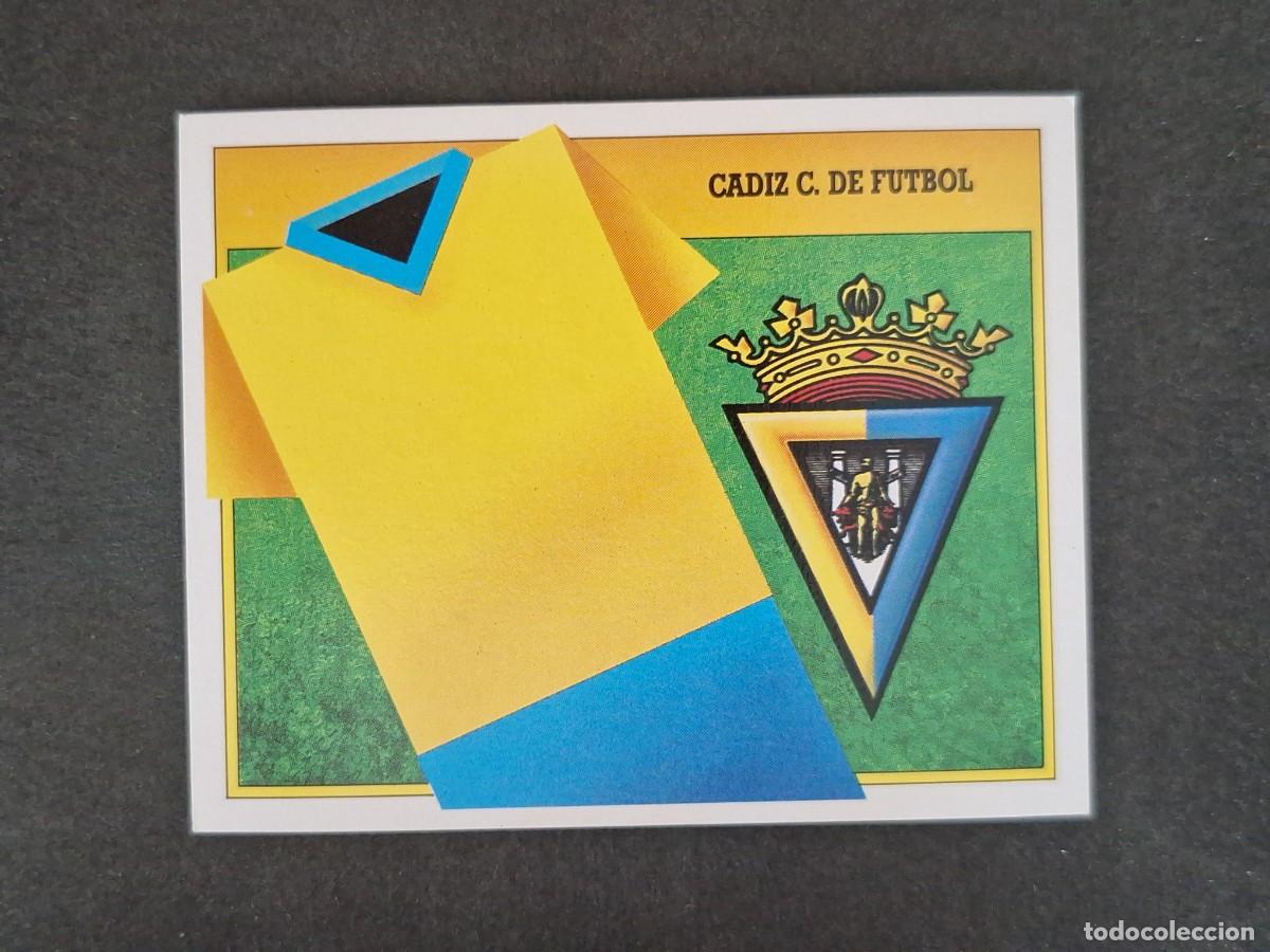 Cromos de f&uacute;tbol: L3 ESCUDO CADIZ C. F. LIGA ESTE 1991 1992 91 92 CARTON SIN PEGAR NUNCA PEGADO