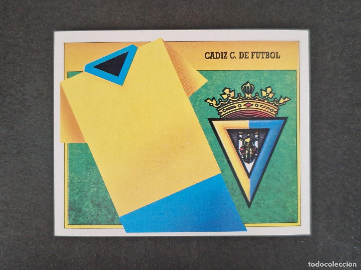 Cromos de f&uacute;tbol: L3 ESCUDO CADIZ C. F. LIGA ESTE 1991 1992 91 92 CARTON SIN PEGAR NUNCA PEGADO