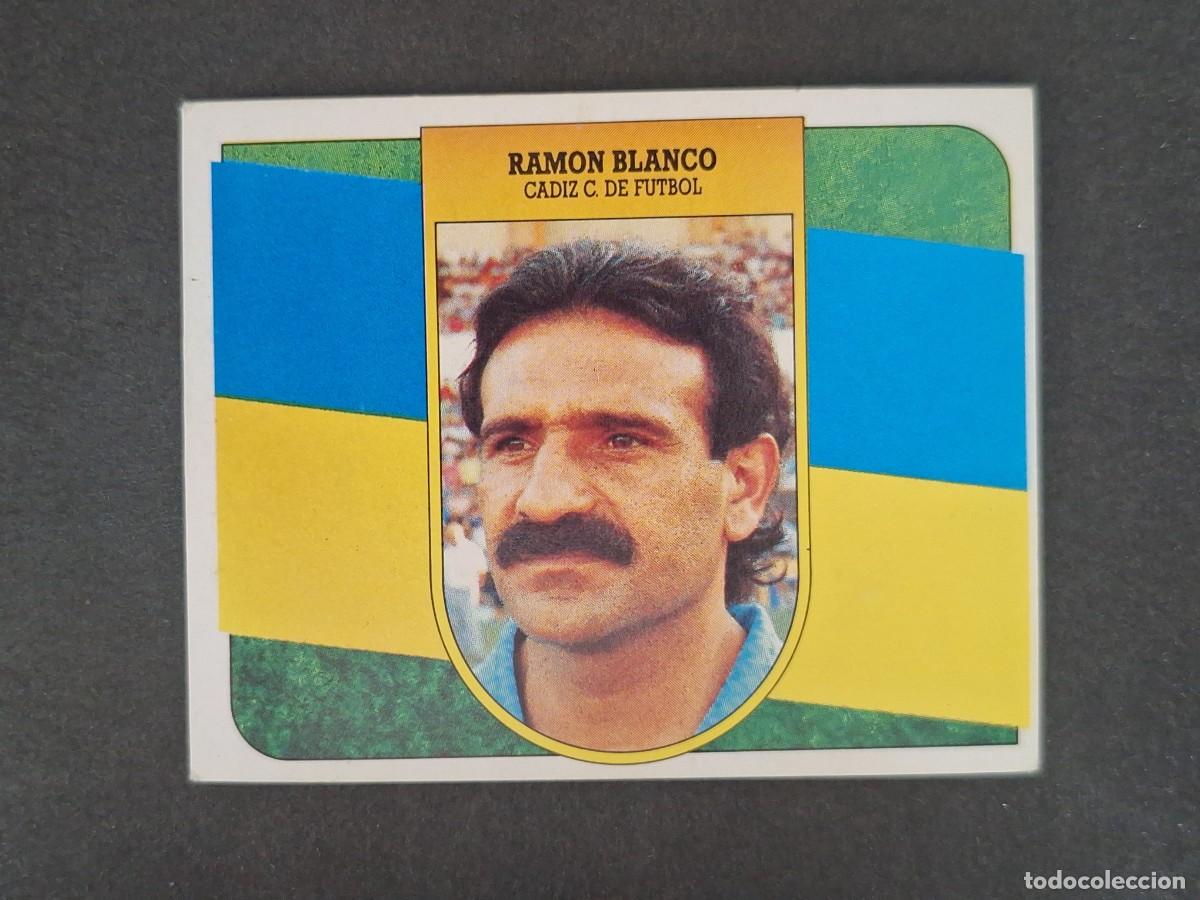 Cromos de f&uacute;tbol: L3 RAMON BLANCO ENTRENADOR CADIZ C. F. LIGA ESTE 1991 1992 91 92 CARTON SIN PEGAR NUNCA PEGADO