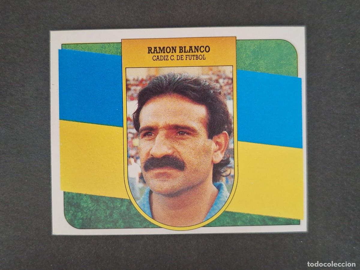Cromos de f&uacute;tbol: L3 RAMON BLANCO ENTRENADOR CADIZ C. F. LIGA ESTE 1991 1992 91 92 CARTON SIN PEGAR NUNCA PEGADO