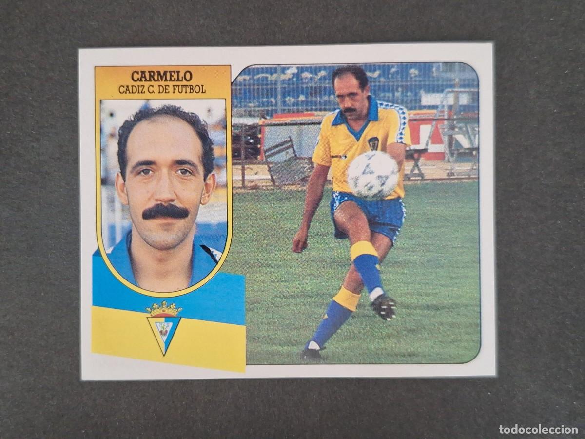 Cromos de f&uacute;tbol: L3 CARMELO CADIZ C. F. LIGA ESTE 1991 1992 91 92 CARTON SIN PEGAR NUNCA PEGADO