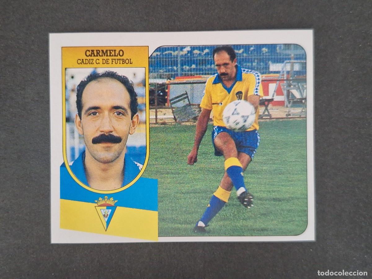 Cromos de f&uacute;tbol: L3 CARMELO CADIZ C. F. LIGA ESTE 1991 1992 91 92 CARTON SIN PEGAR NUNCA PEGADO