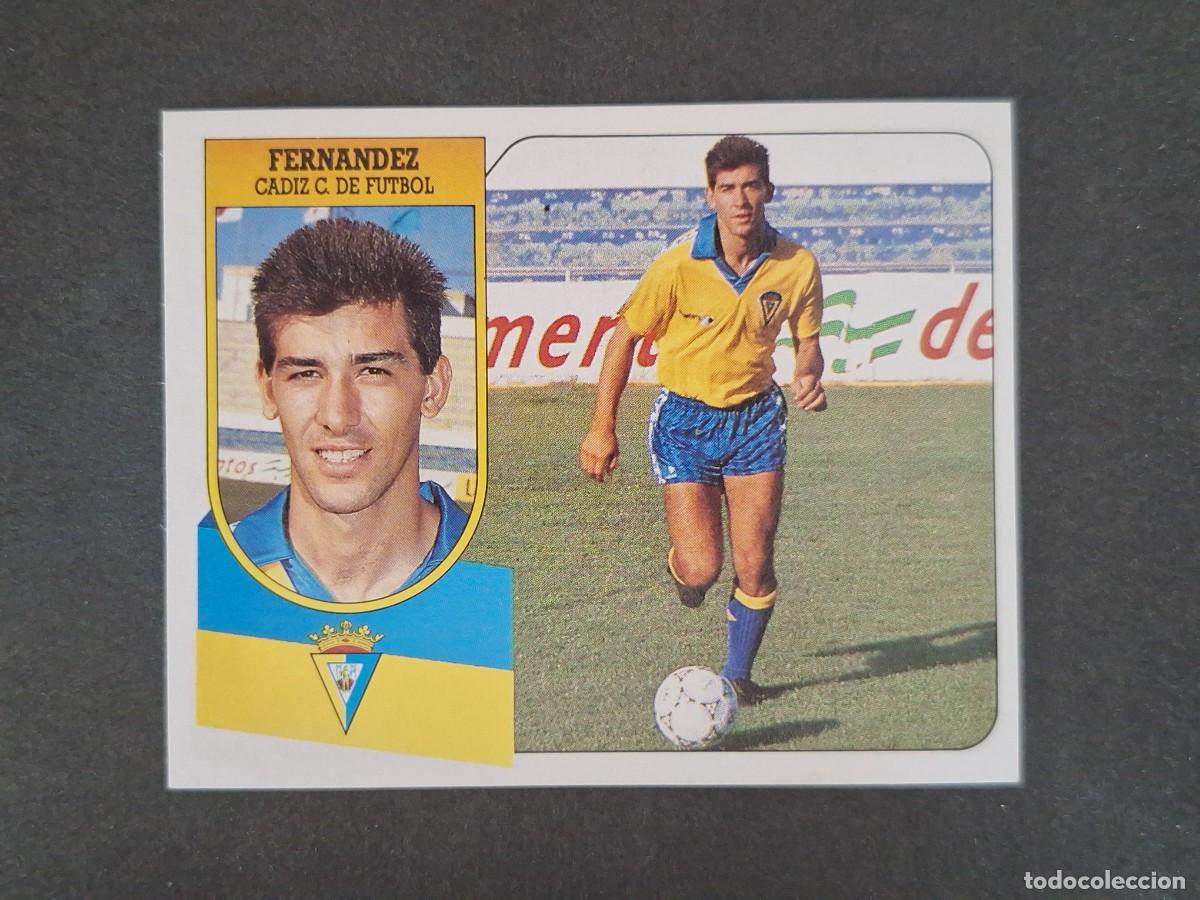 Cromos de f&uacute;tbol: L3 FERNANDEZ CADIZ C. F. LIGA ESTE 1991 1992 91 92 CARTON SIN PEGAR NUNCA PEGADO